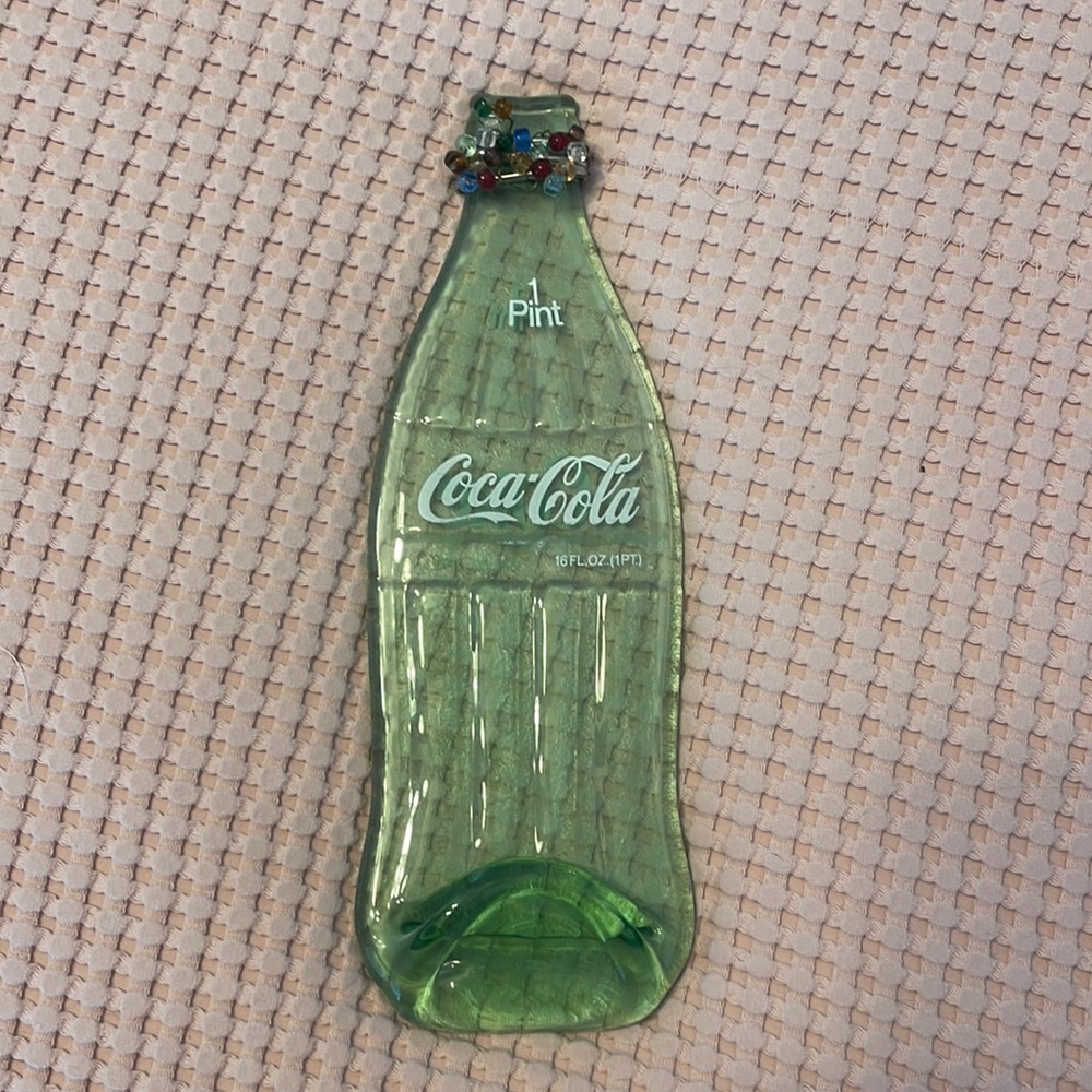 Pressed glass Coke bottle